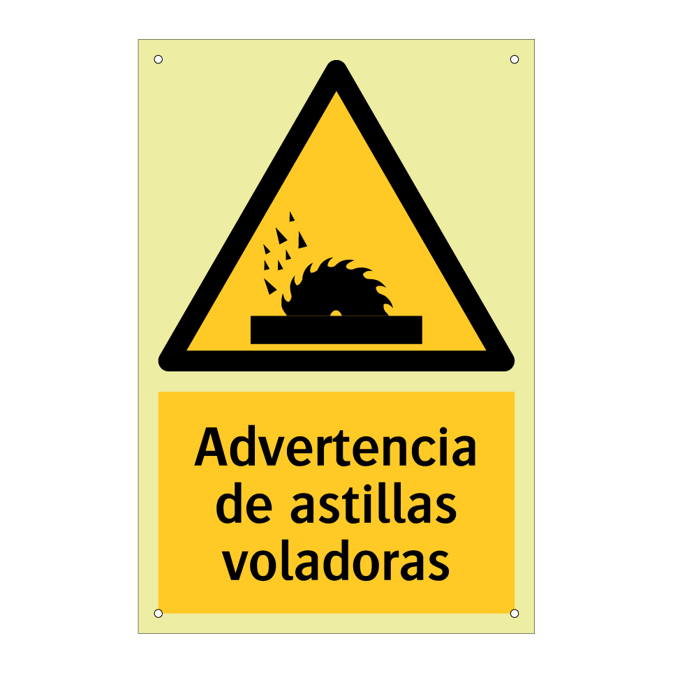 Advertencia de astillas voladoras