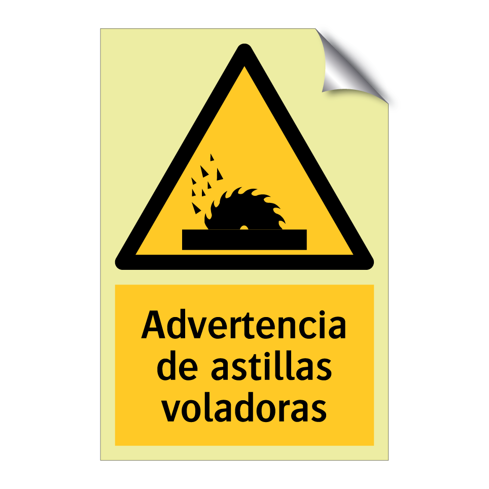 Advertencia de astillas voladoras