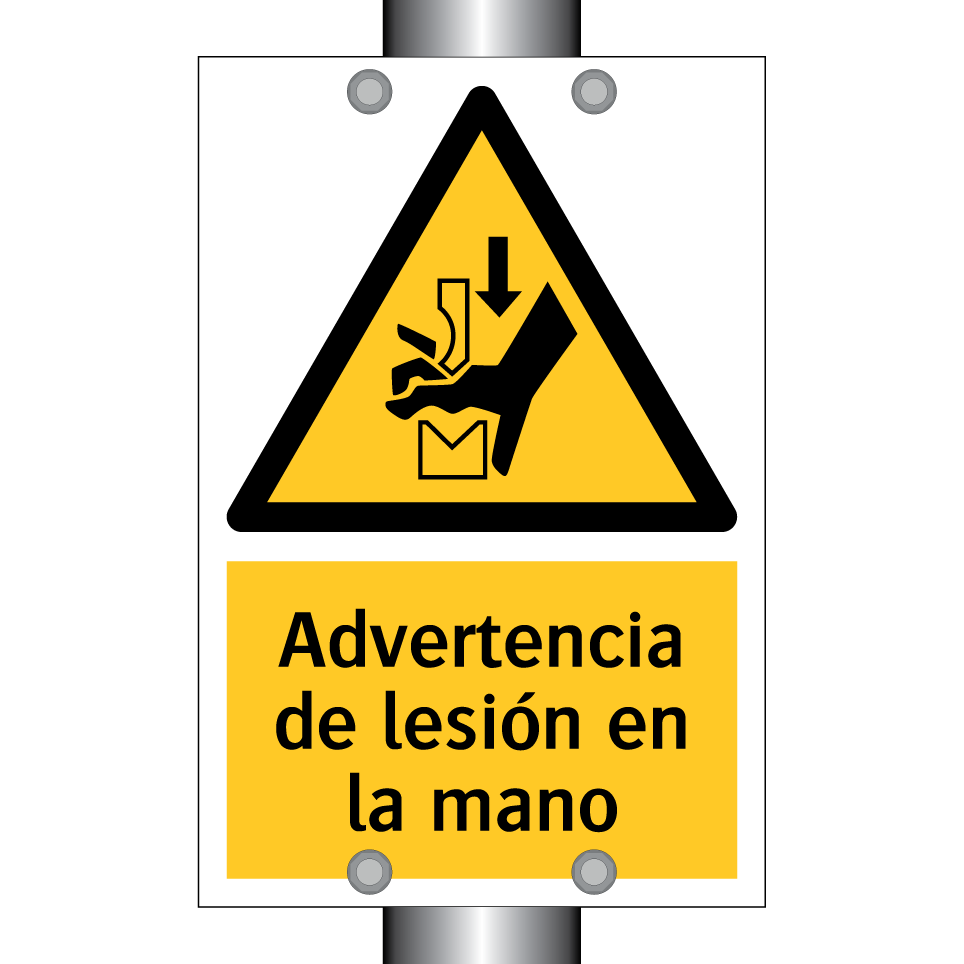 Advertencia de lesión en la mano