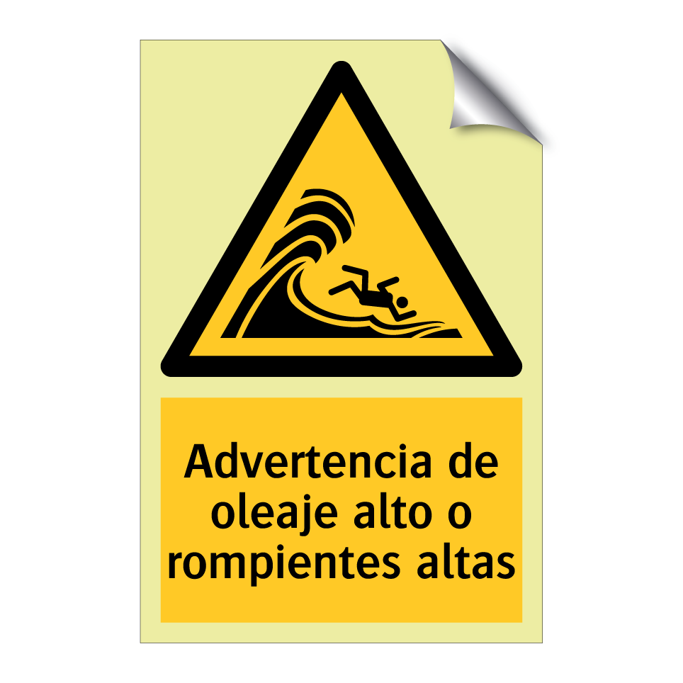 Advertencia de oleaje alto o rompientes altas