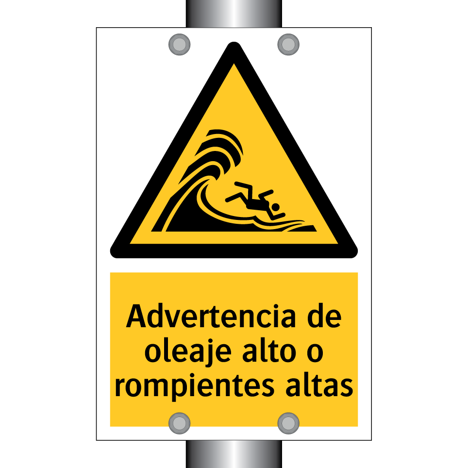 Advertencia de oleaje alto o rompientes altas