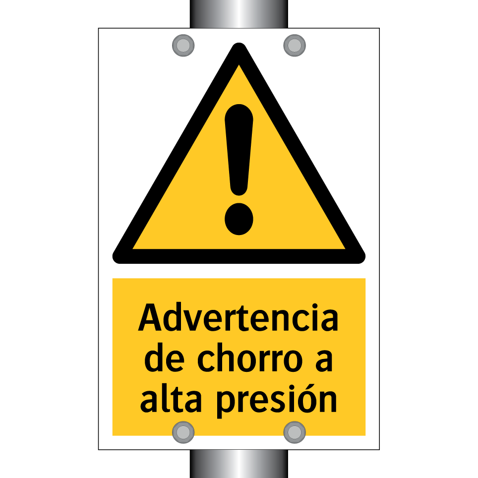 Advertencia de chorro a alta presión