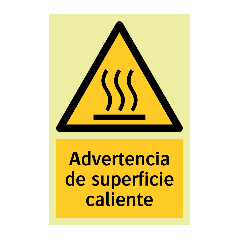 Advertencia de superficie caliente