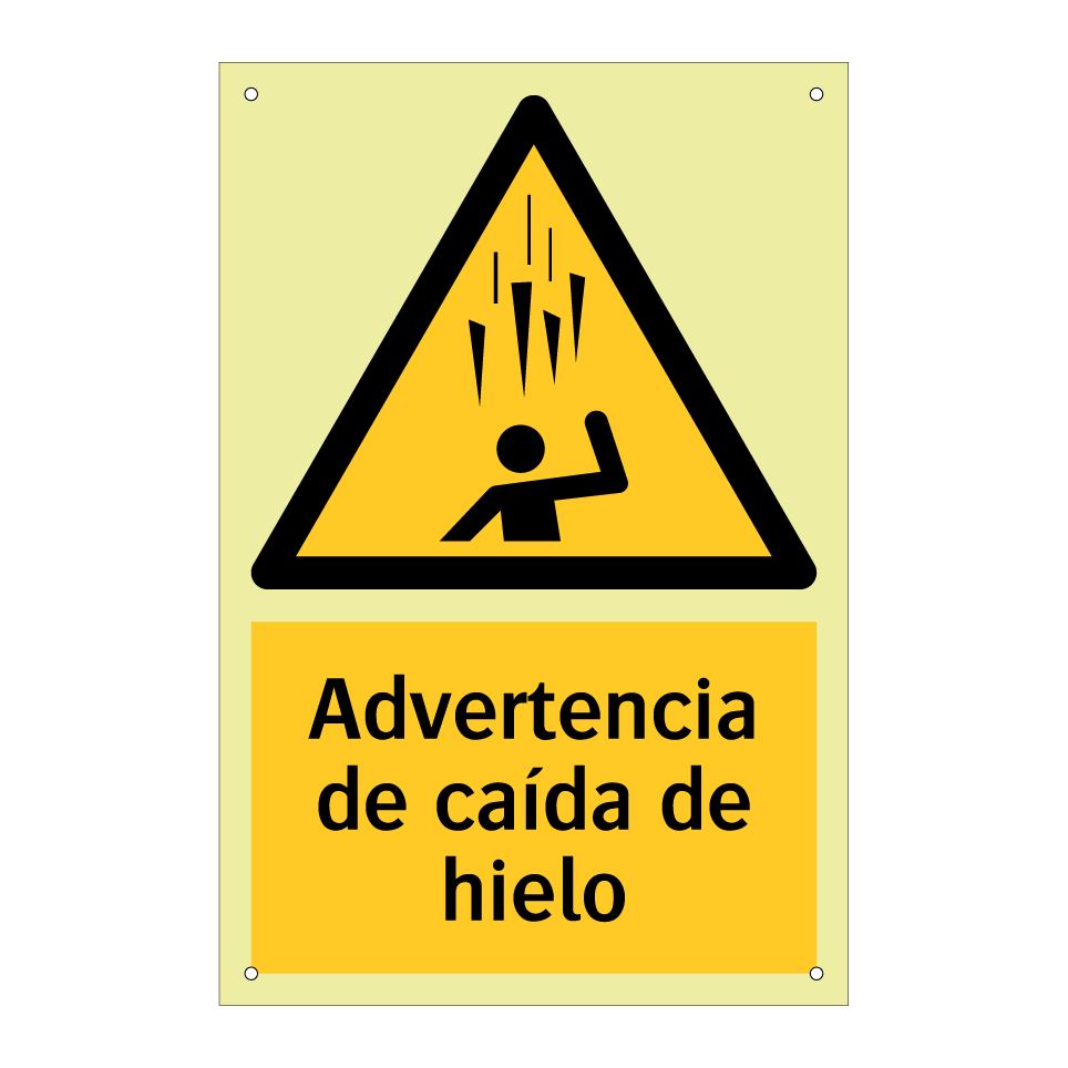 Advertencia de caída de hielo