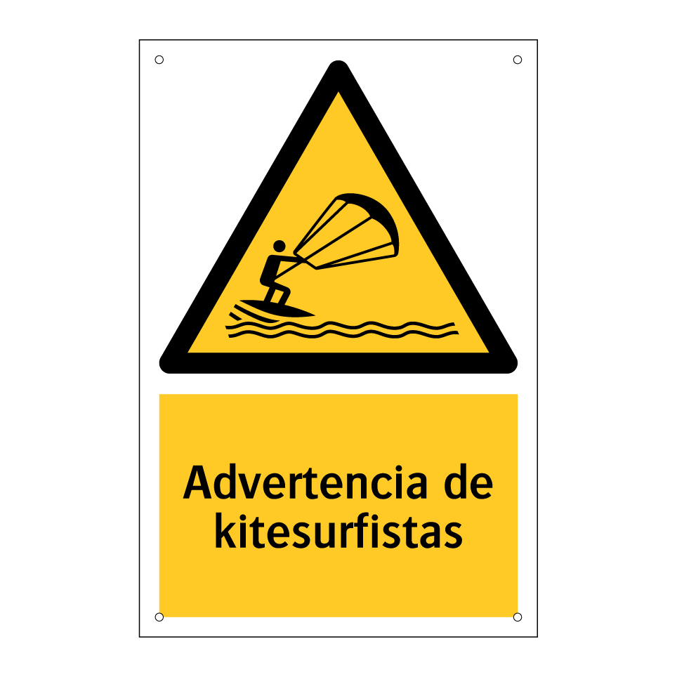 Advertencia de kitesurfistas