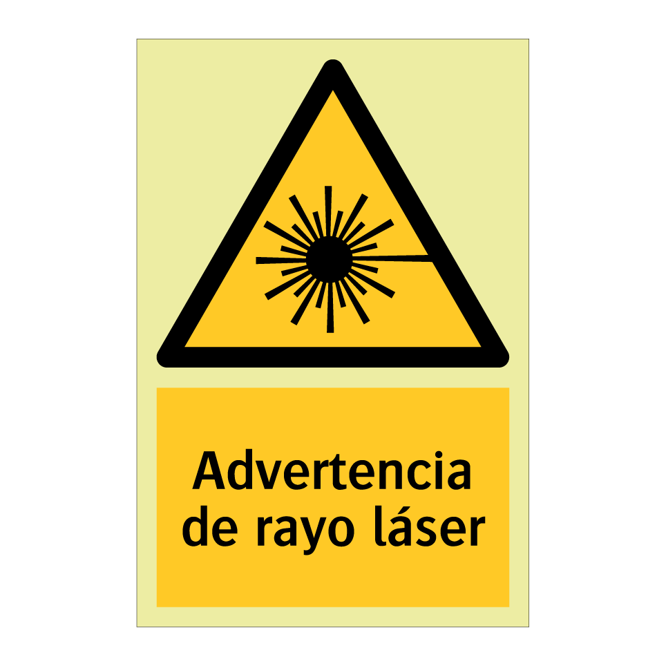 Advertencia de rayo láser