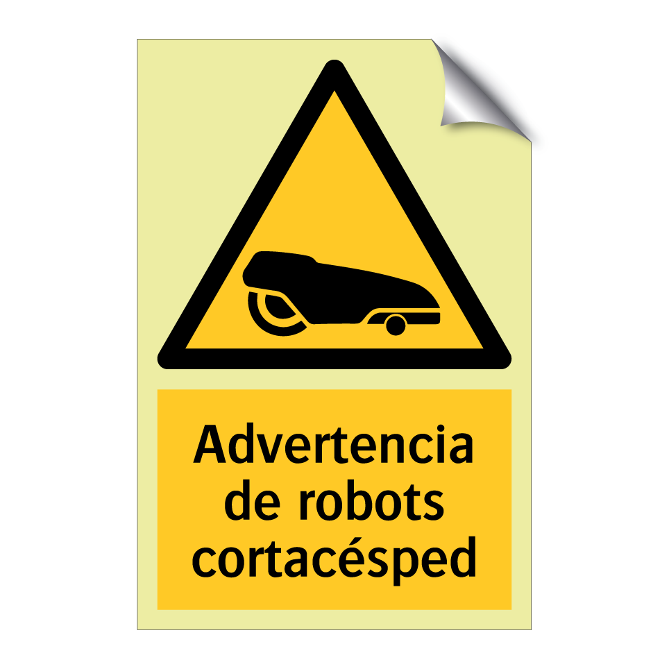 Advertencia de robots cortacésped