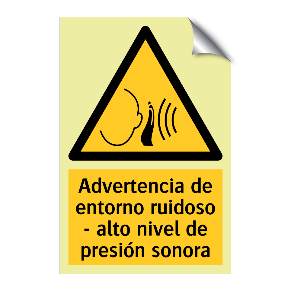 Advertencia de entorno ruidoso - alto nivel de presión sonora