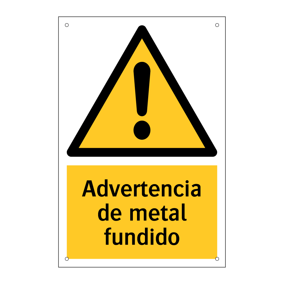 Advertencia de metal fundido