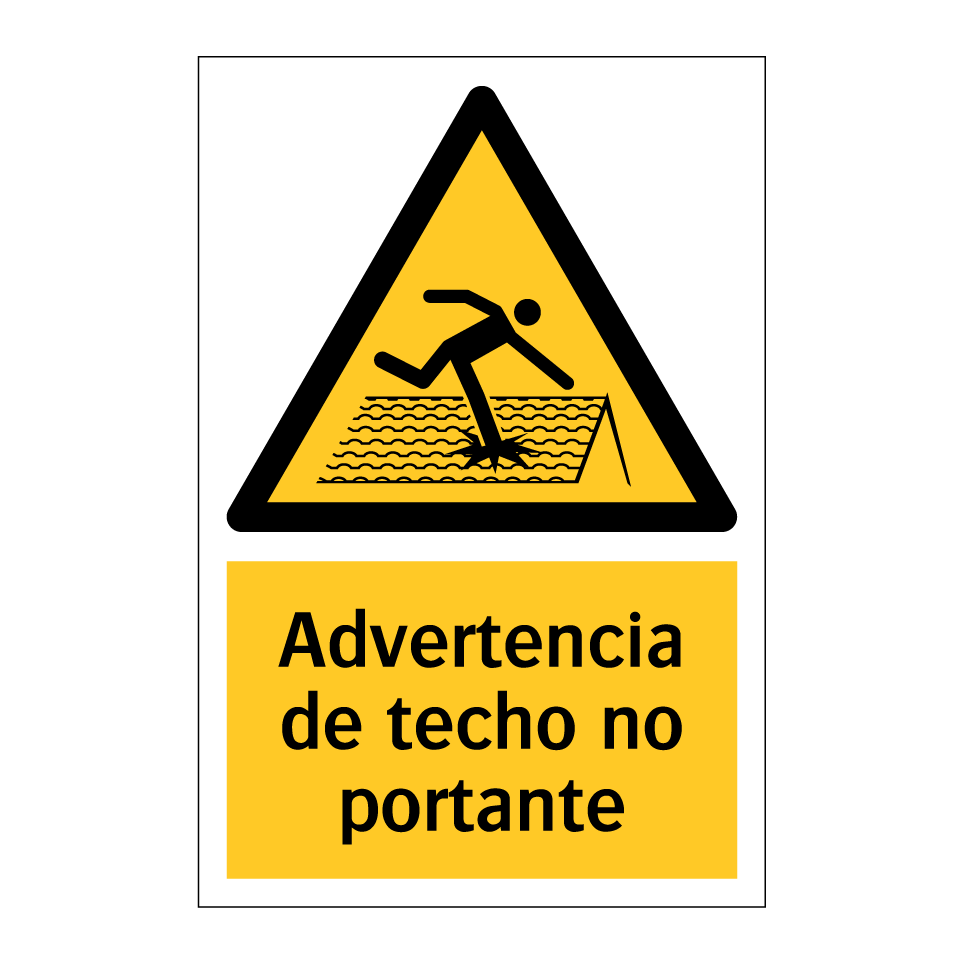 Advertencia de techo no portante