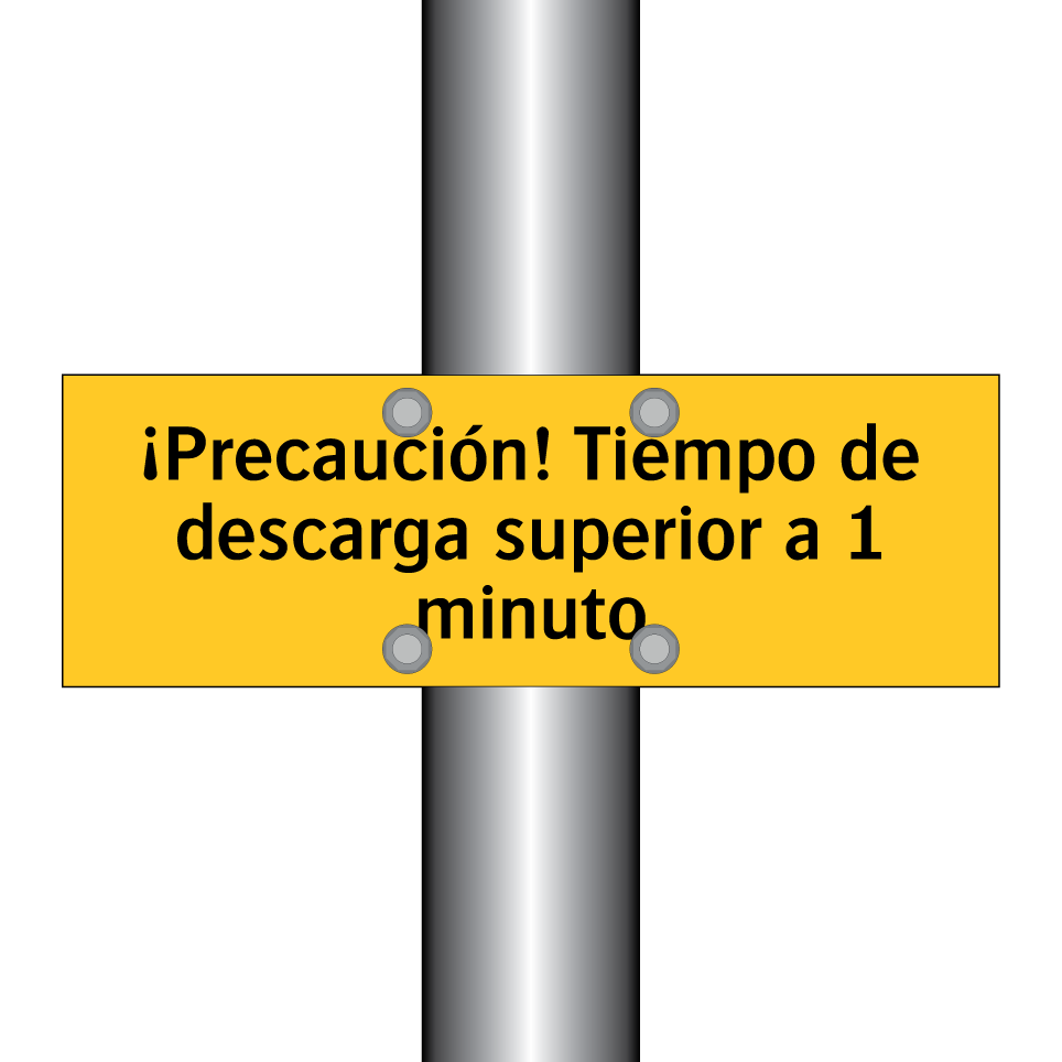 ¡Precaución! Tiempo de descarga superior a 1 minuto