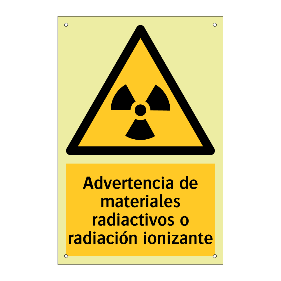 Advertencia de materiales radiactivos o radiación ionizante