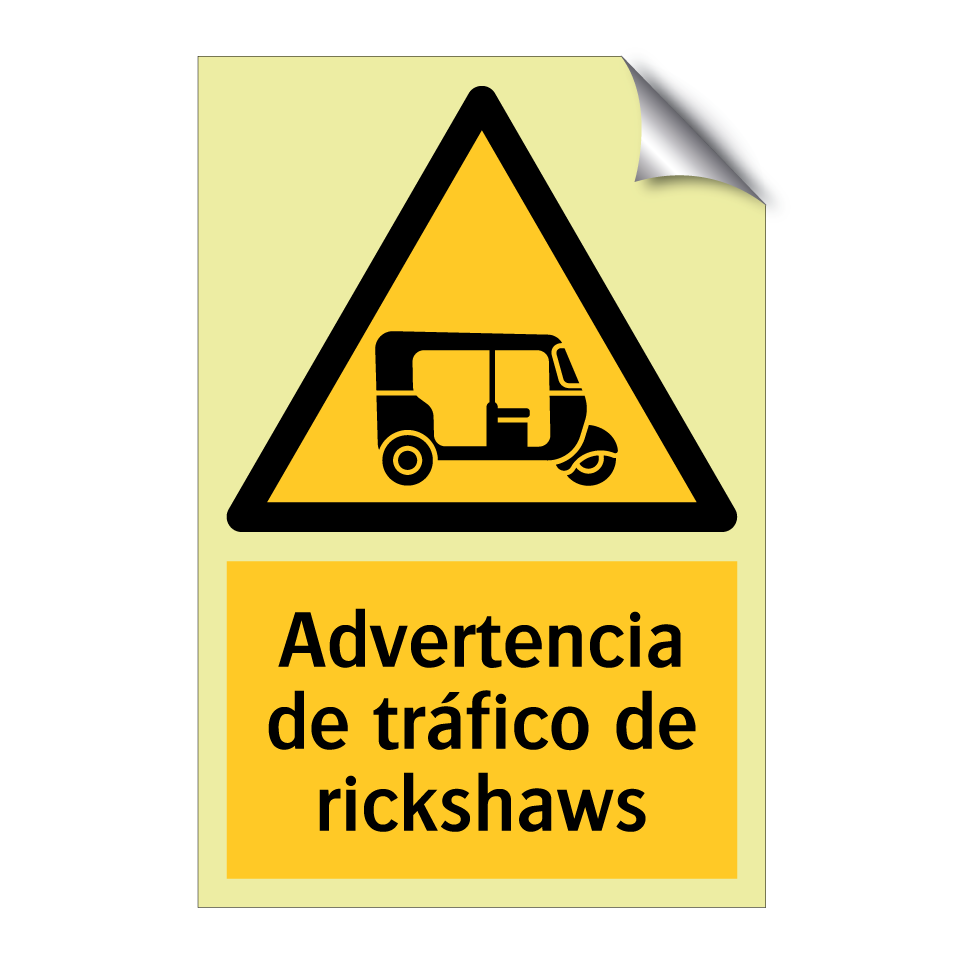 Advertencia de tráfico de rickshaws