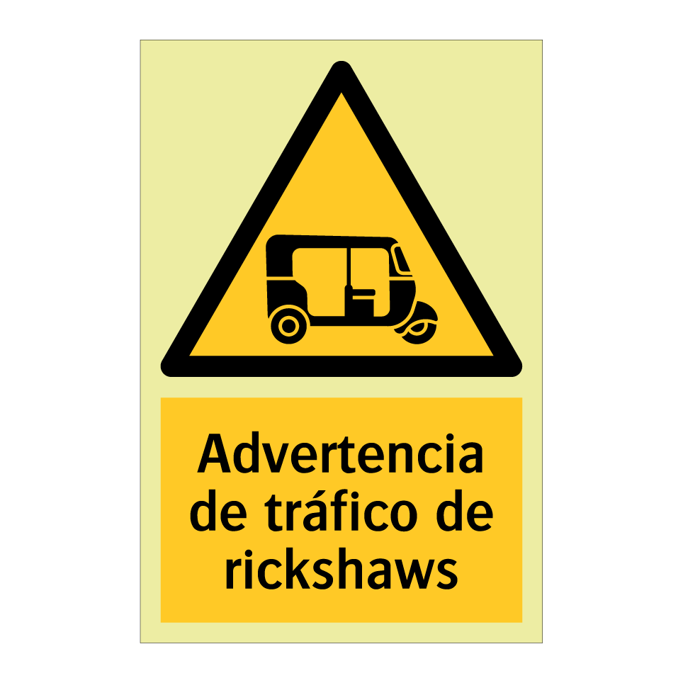 Advertencia de tráfico de rickshaws