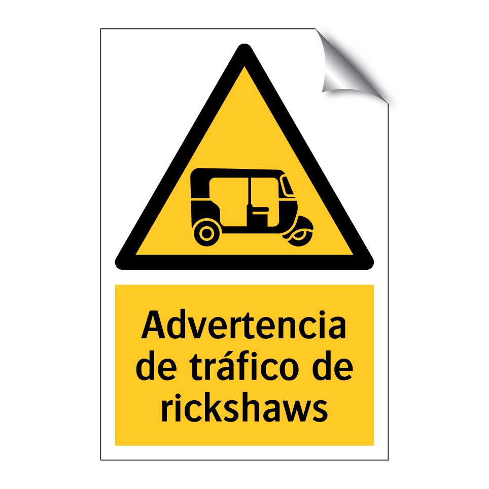 Advertencia de tráfico de rickshaws
