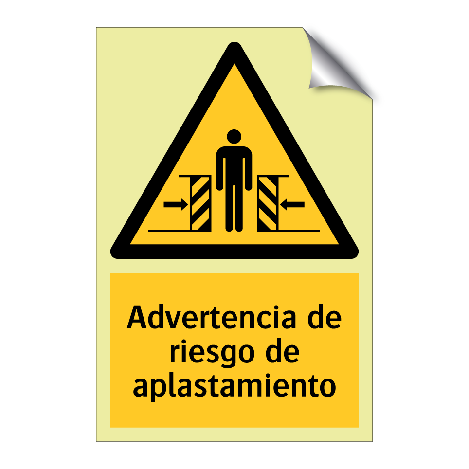 Advertencia de riesgo de aplastamiento