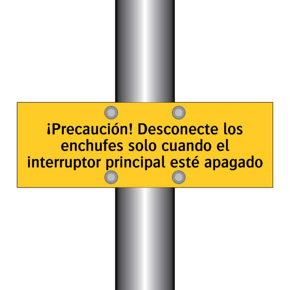 ¡Precaución! Desconecte los enchufes solo cuando el interruptor principal esté apagado