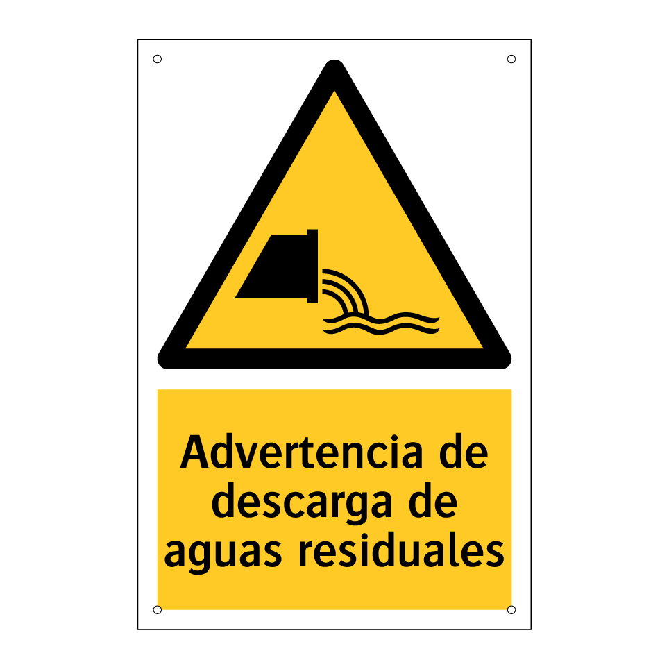 Advertencia de descarga de aguas residuales