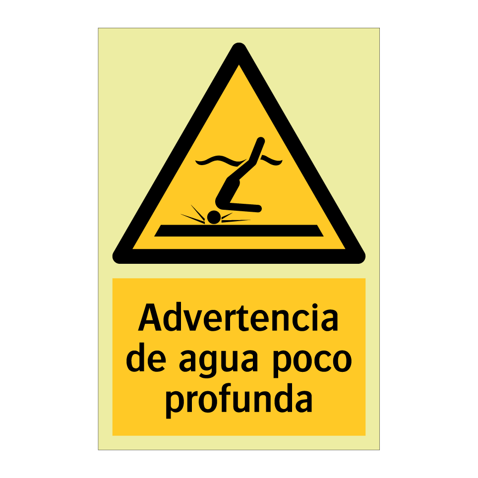 Advertencia de agua poco profunda