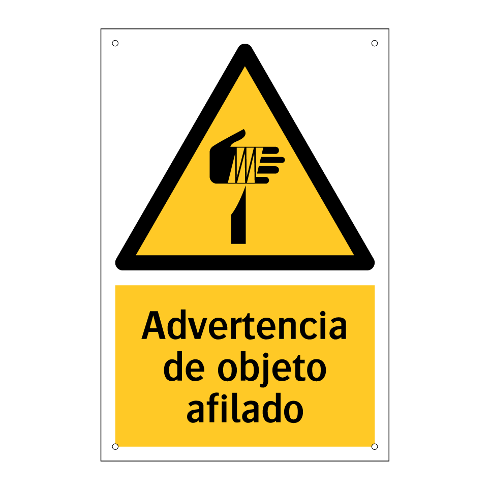 Advertencia de objeto afilado