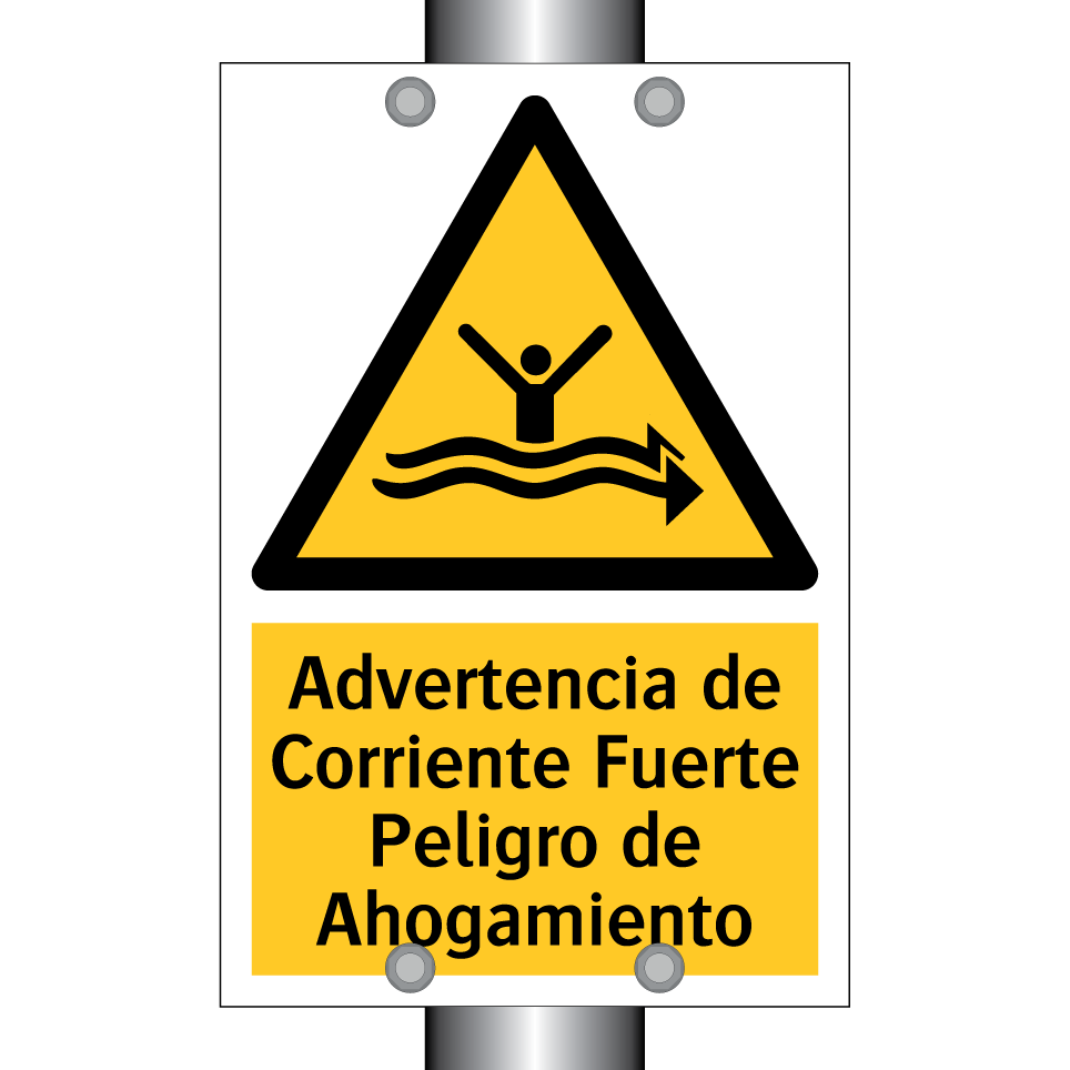 Advertencia de Corriente Fuerte Peligro de Ahogamiento