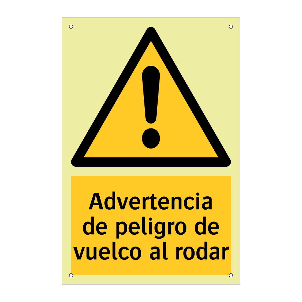 Advertencia de peligro de vuelco al rodar