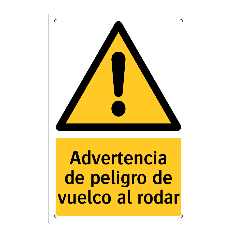 Advertencia de peligro de vuelco al rodar
