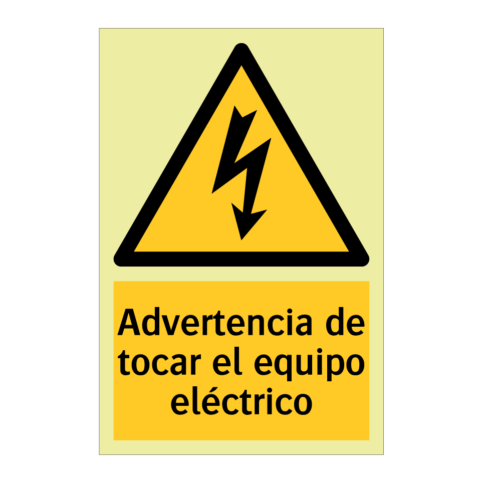 Advertencia de tocar el equipo eléctrico