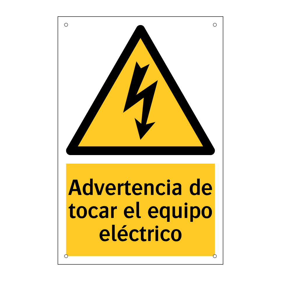Advertencia de tocar el equipo eléctrico