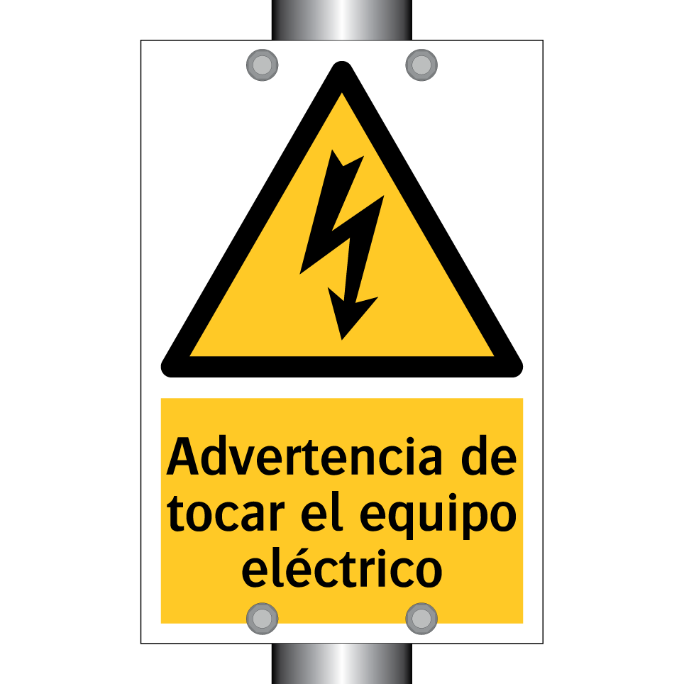 Advertencia de tocar el equipo eléctrico