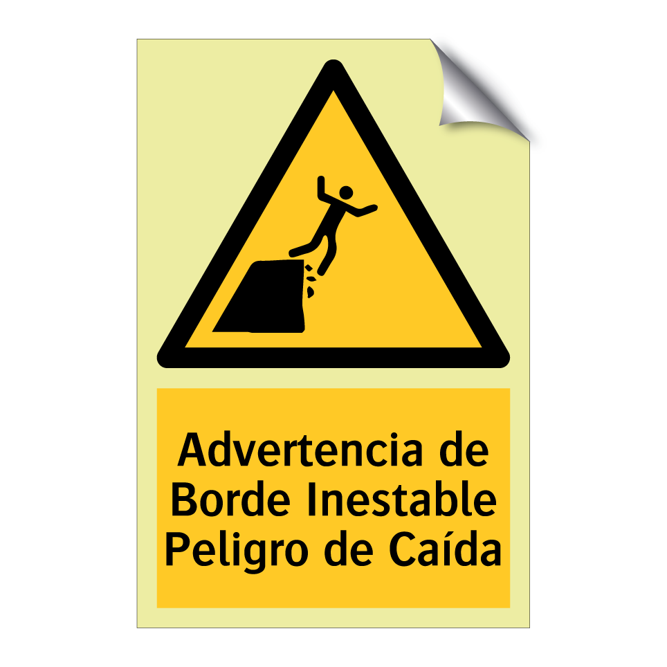 Advertencia de Borde Inestable Peligro de Caída