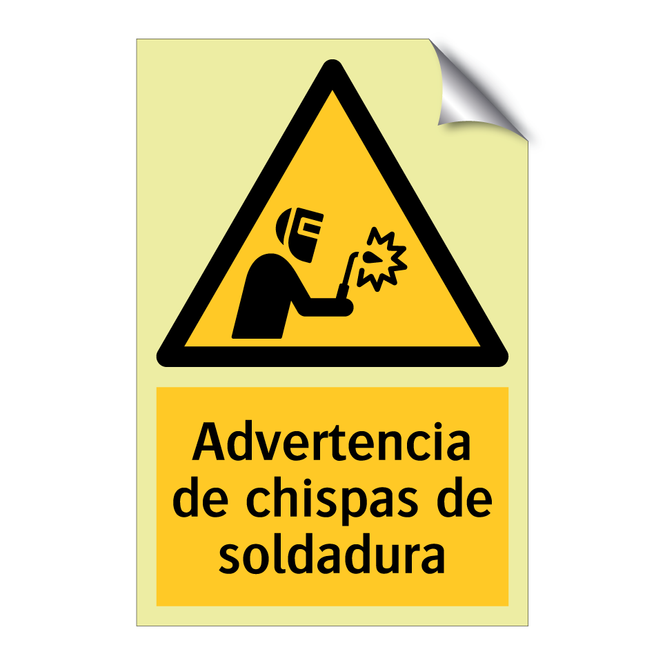 Advertencia de chispas de soldadura