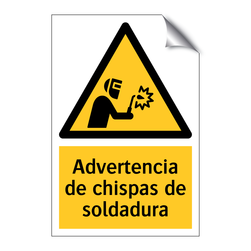 Advertencia de chispas de soldadura