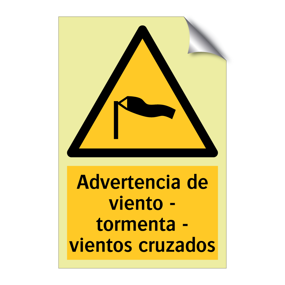 Advertencia de viento - tormenta - vientos cruzados