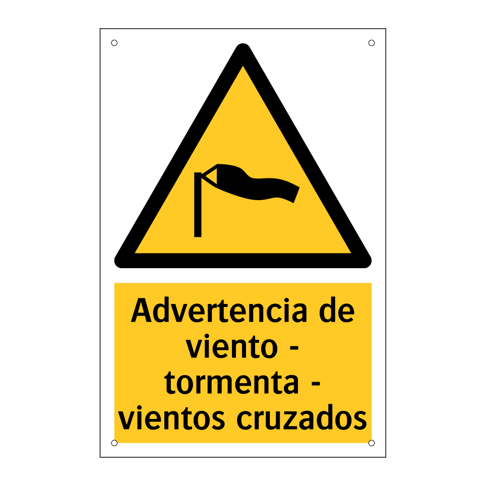 Advertencia de viento - tormenta - vientos cruzados