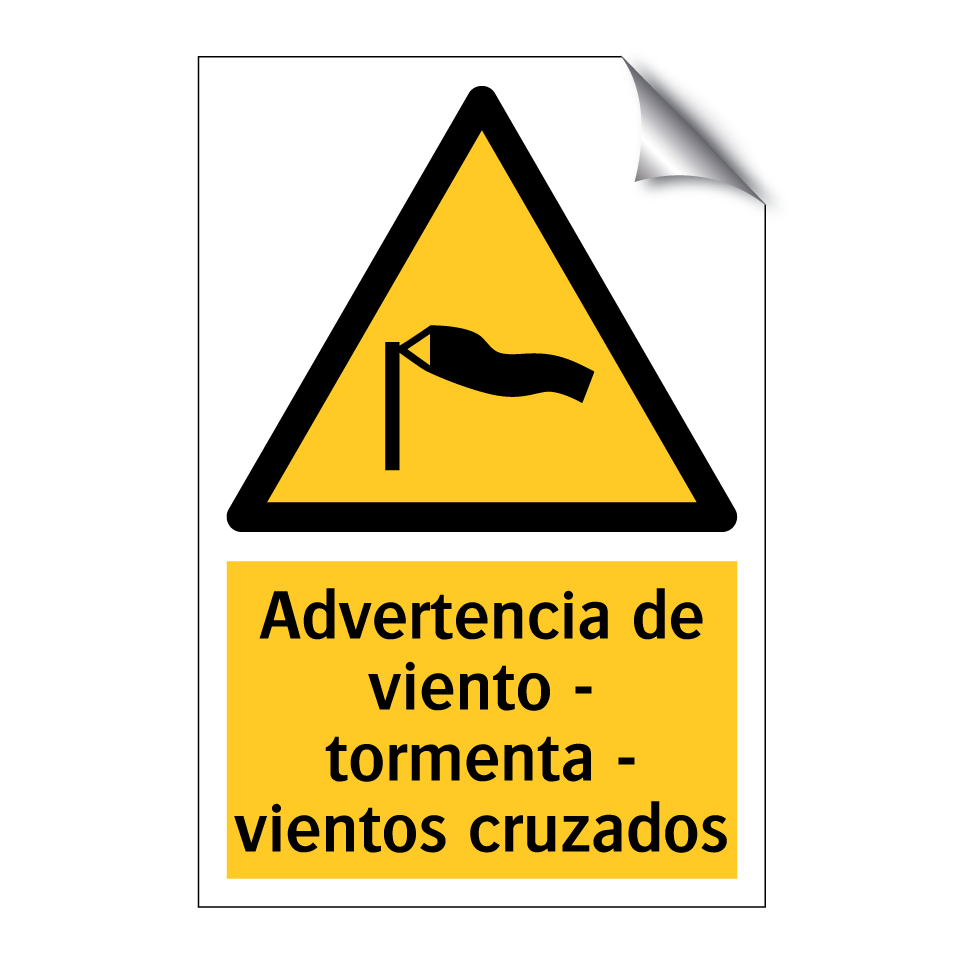 Advertencia de viento - tormenta - vientos cruzados