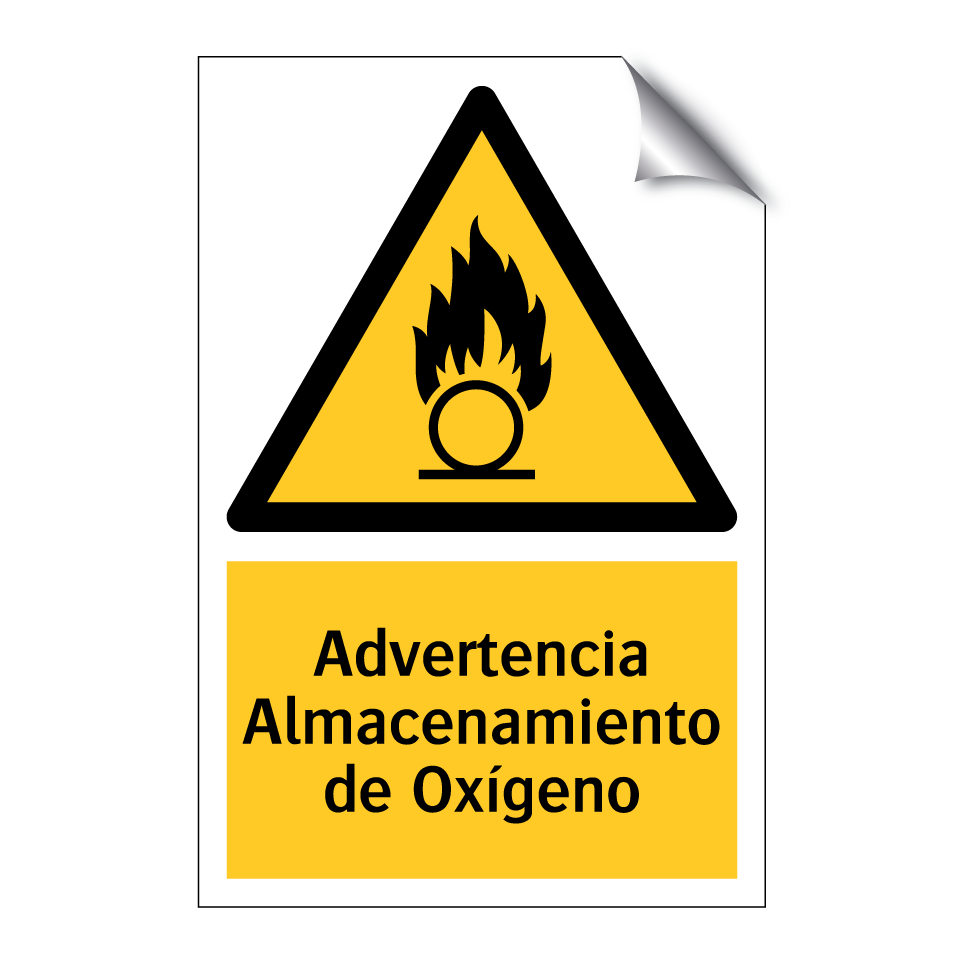 Advertencia Almacenamiento de Oxígeno