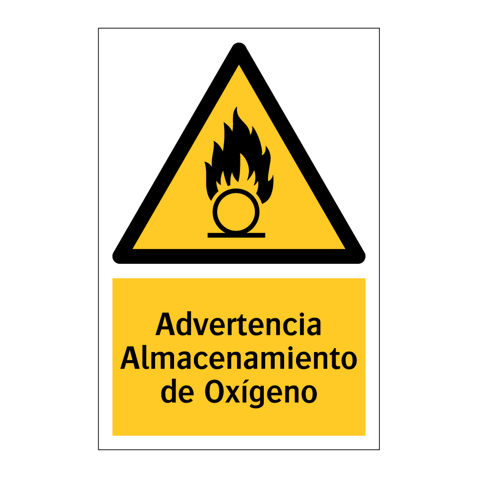 Advertencia Almacenamiento de Oxígeno