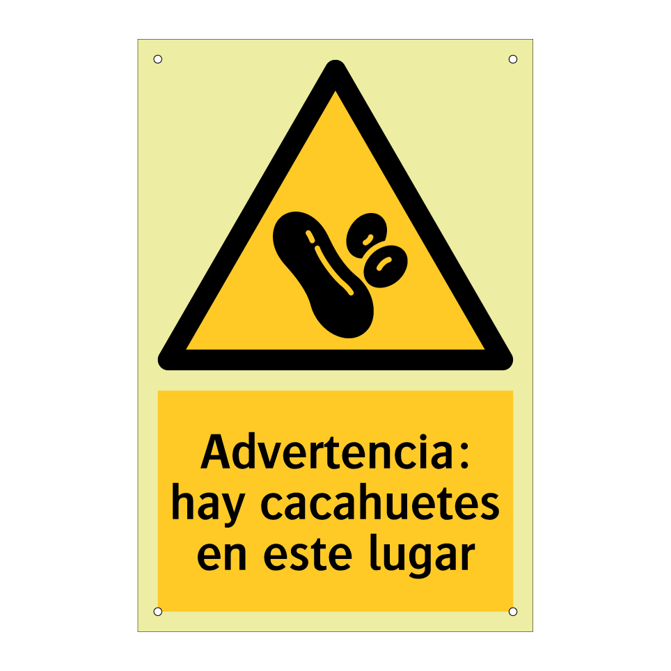 Advertencia: hay cacahuetes en este lugar