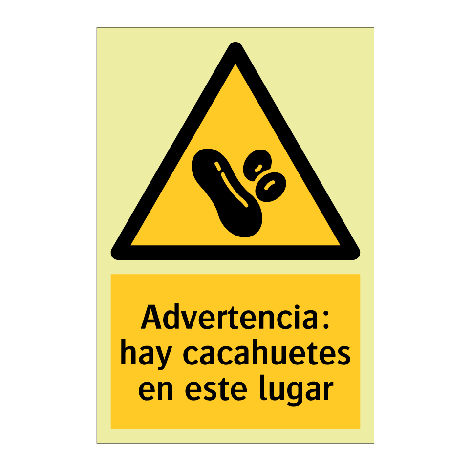 Advertencia: hay cacahuetes en este lugar