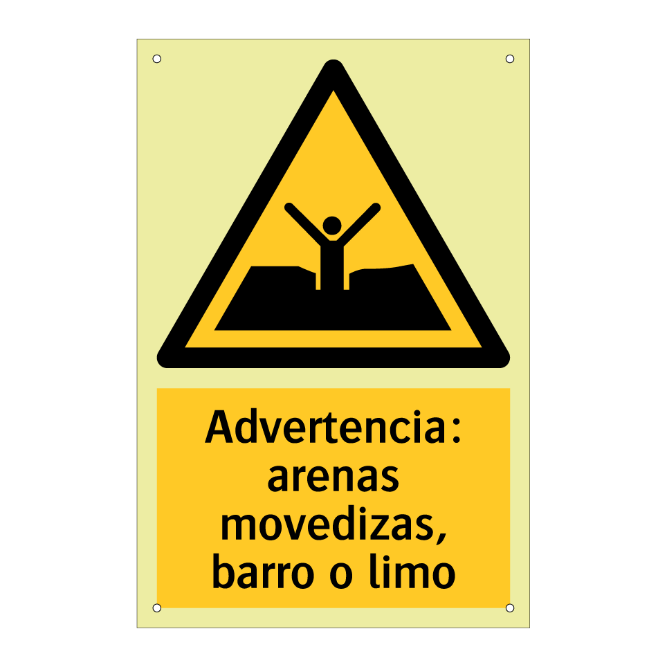 Advertencia: arenas movedizas, barro o limo