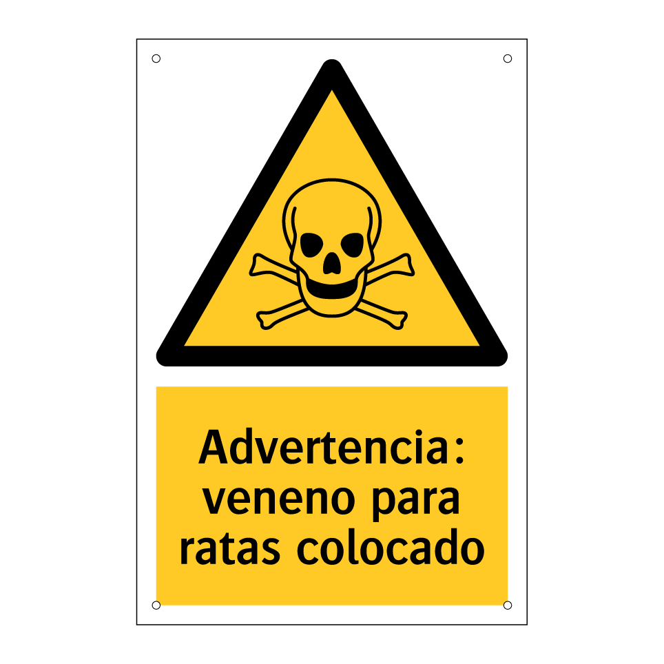 Advertencia: veneno para ratas colocado