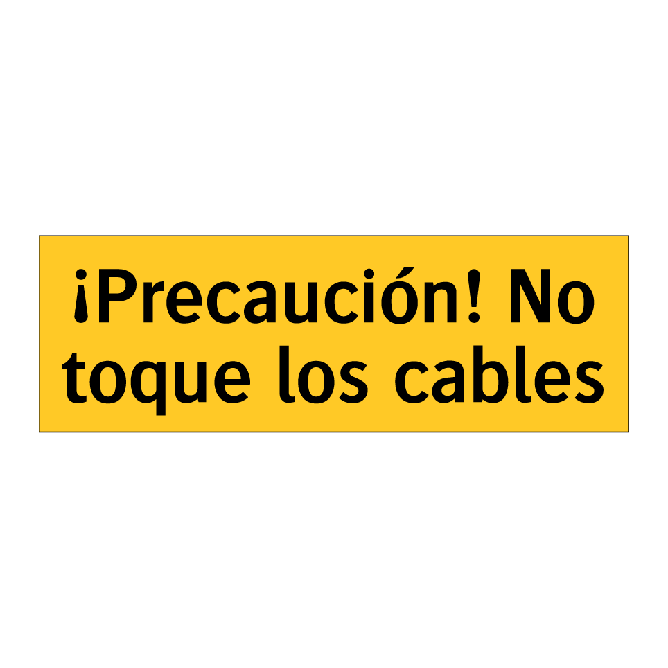 ¡Precaución! No toque los cables