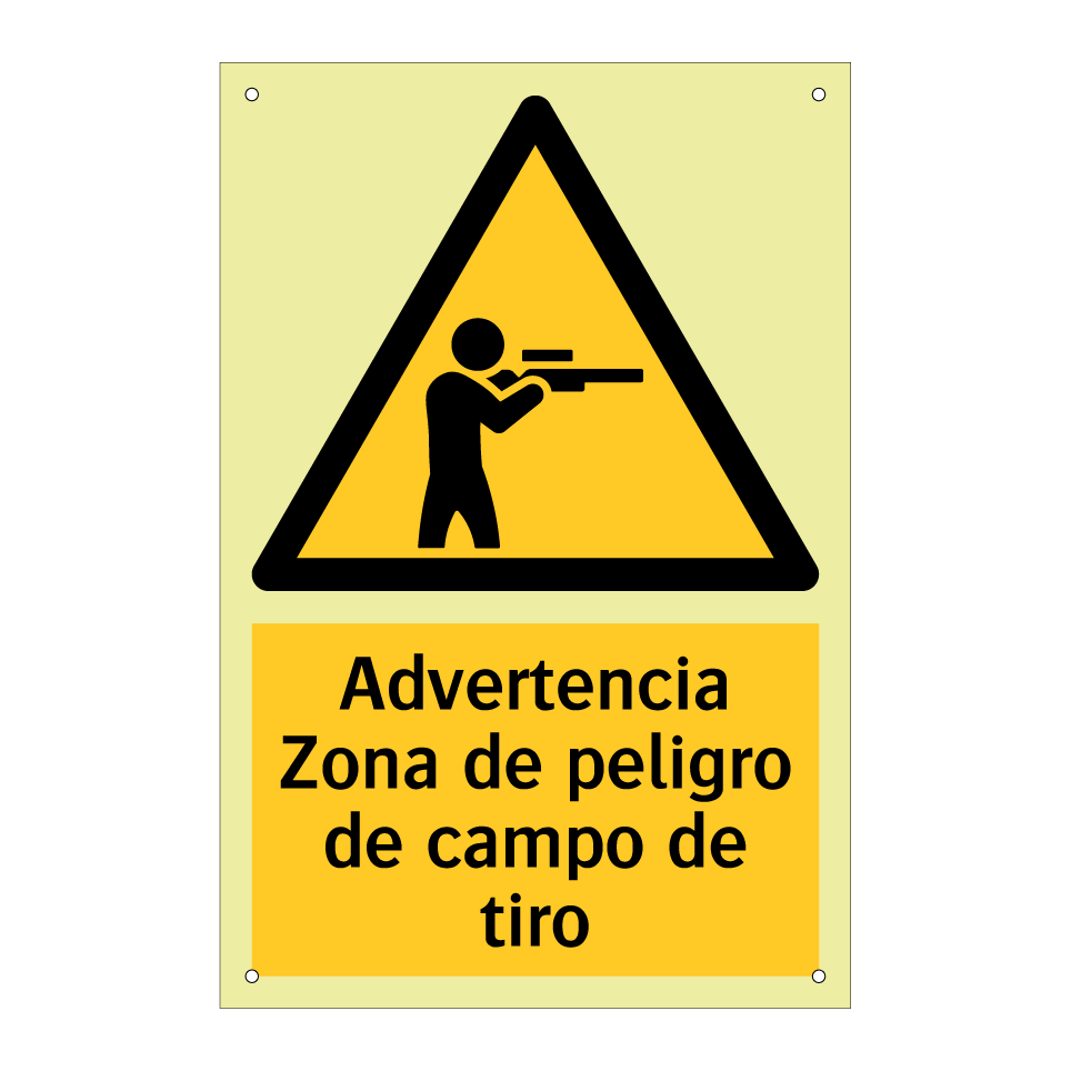 Advertencia Zona de peligro de campo de tiro