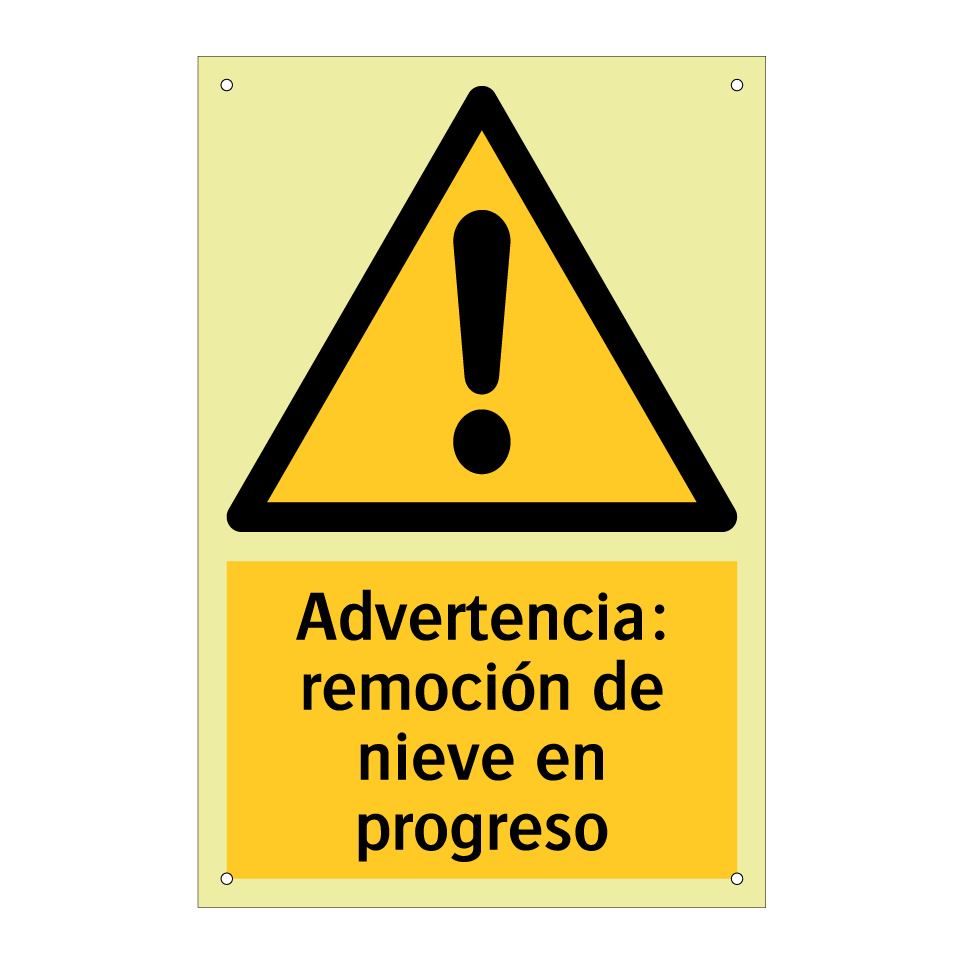 Advertencia: remoción de nieve en progreso