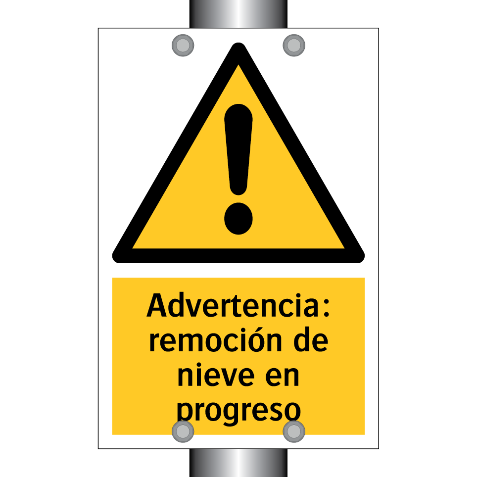 Advertencia: remoción de nieve en progreso
