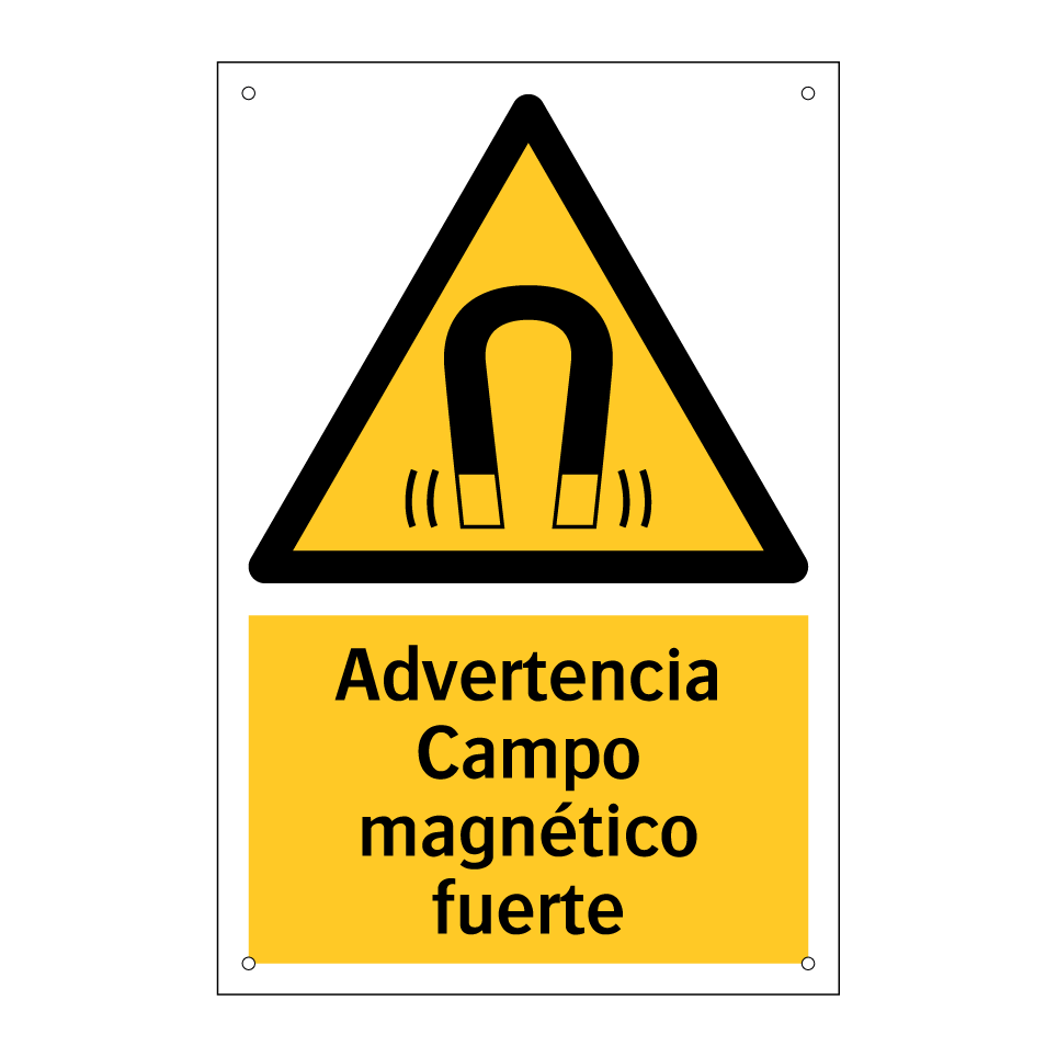 Advertencia Campo magnético fuerte