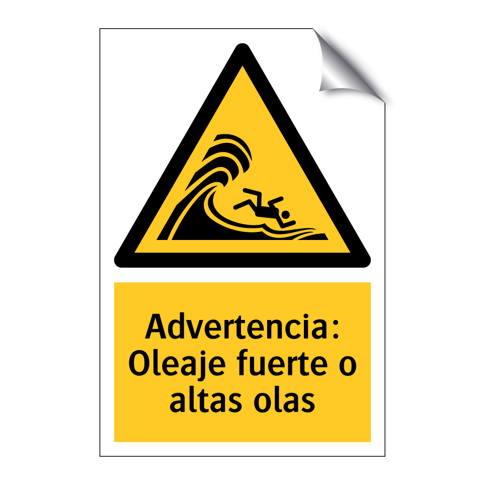 Advertencia: Oleaje fuerte o altas olas