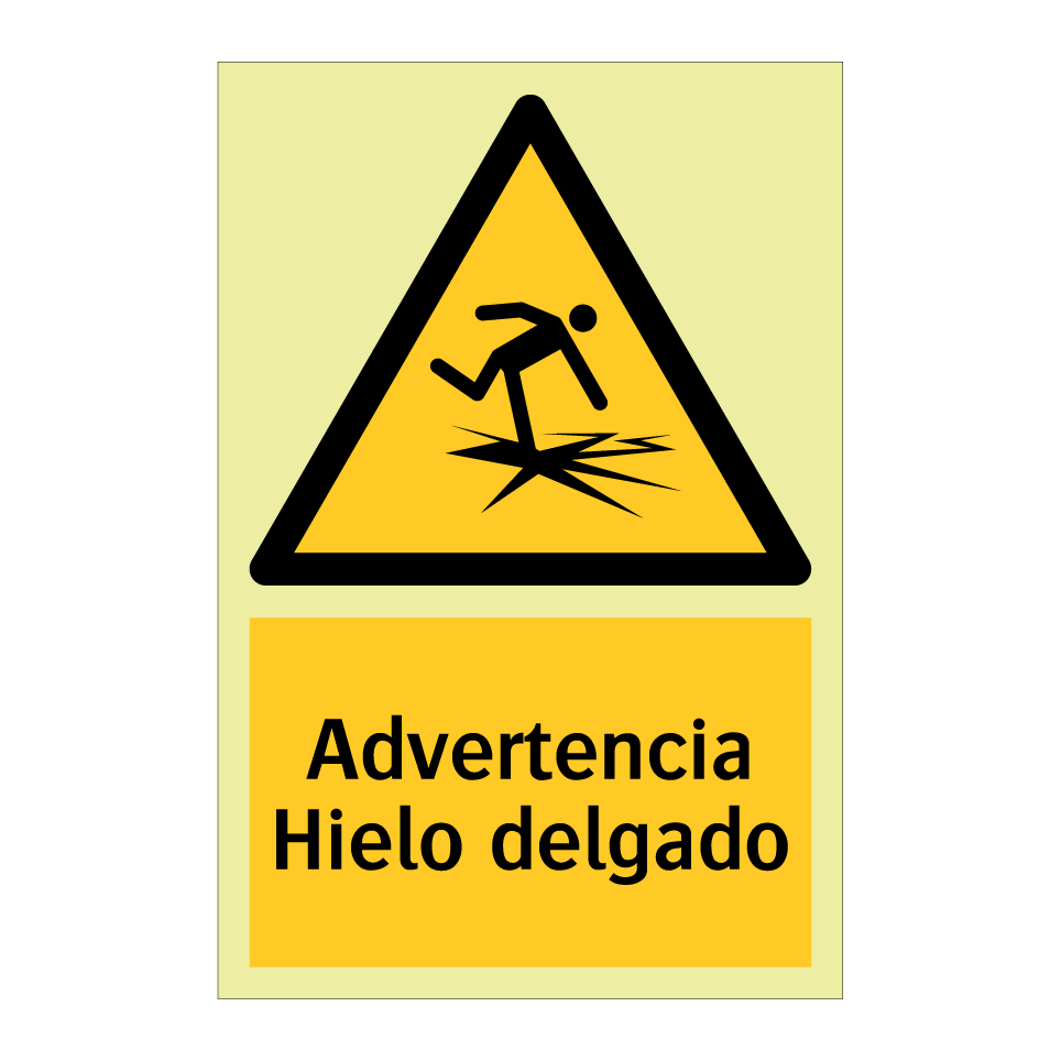 Advertencia Hielo delgado