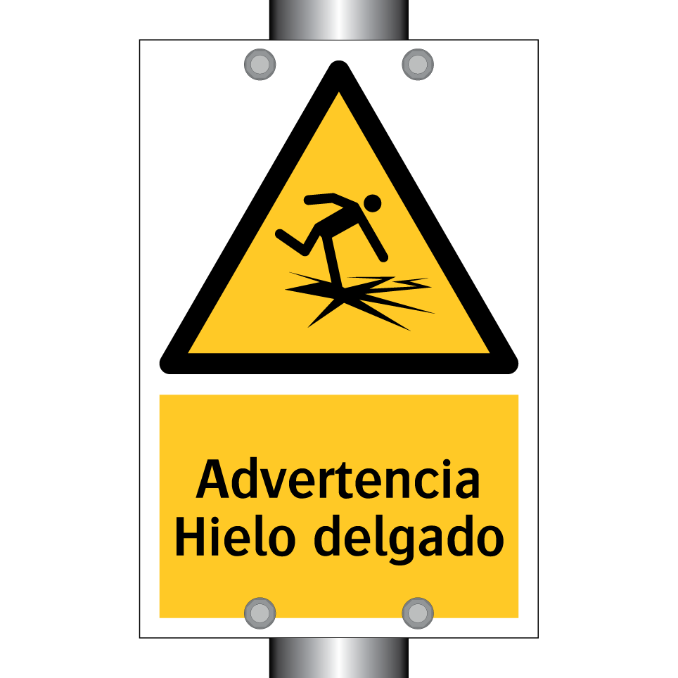 Advertencia Hielo delgado